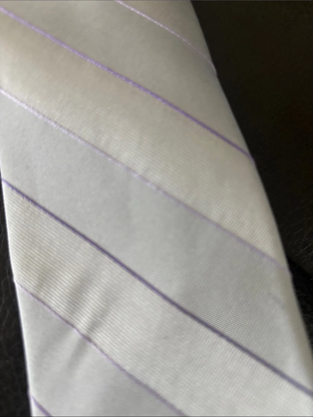 Calvin Klein Light Gray Tie with Lavender Pinstripes